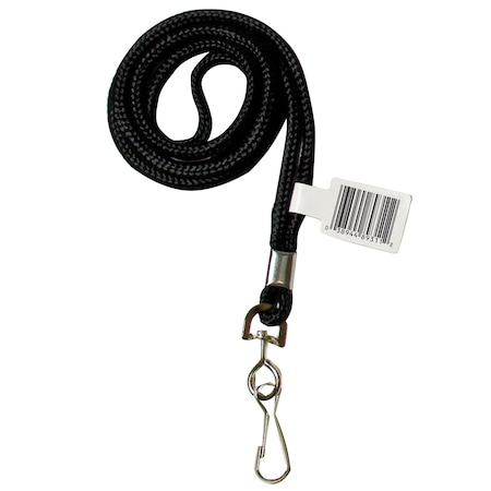 C-Line Products Standard Lanyard, Swivel Hook, Black Set of 24, 24PK 89311-PK